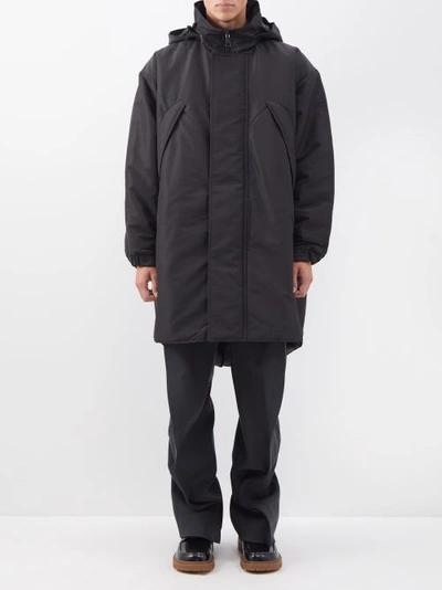 Our Legacy Fenrir Hooded Padded Recycled-fibre Parka In Black