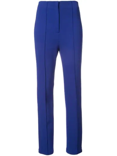Diane Von Furstenberg High-rise Skinny Stretch-crepe Trousers In Blue