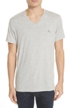 Burberry Jadforth V-neck T-shirt In Pale Grey Melange