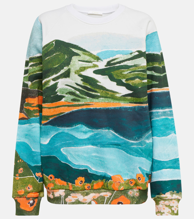 Chloé Poppy Printed Crewneck Sweatshirt In Multicolour