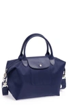 Longchamp 'small Le Pliage Neo' Nylon Top Handle Tote - Metallic In Silver