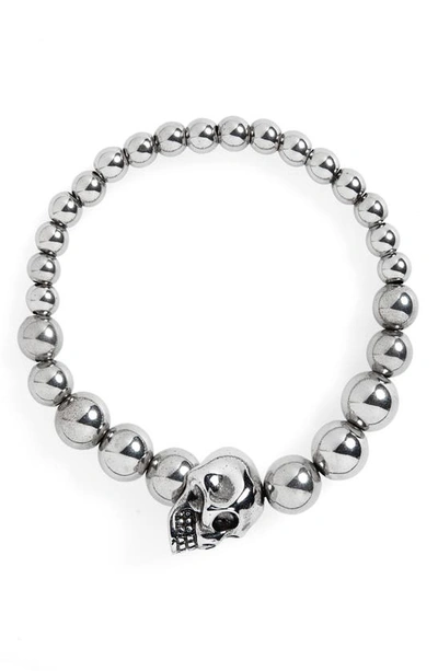 Alexander Mcqueen Alexandar Mcqueen Skull Ball Bracelet In Silver