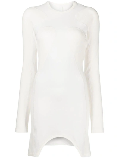 Dion Lee Ribbed Mini Shift Dress In Ivory