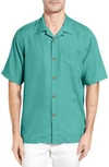 Tommy Bahama Royal Bermuda Standard Fit Silk Blend Camp Shirt In Castaway Green