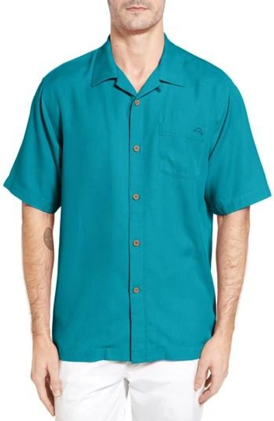 Tommy Bahama Royal Bermuda Standard Fit Silk Blend Camp Shirt In Riviera Azure
