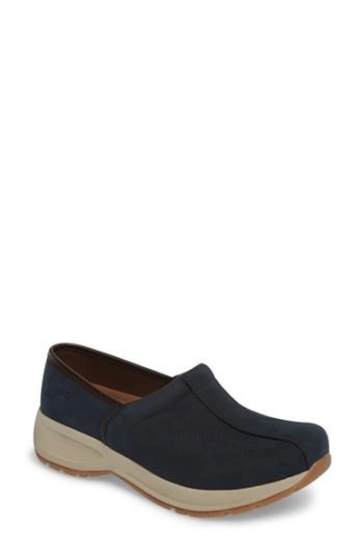 Dansko Shaina Slip on Clog In Navy Milled Nubuck Leather ModeSens