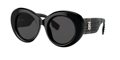 Burberry Oversized Round Frame Sunglasses In Dark Grey