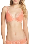 Natori Feathers Underwire Contour Bra In Coral Reef/ Creamsicle