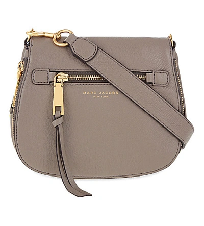 Marc Jacobs Mink Recruit Grained Leather Saddle Bag