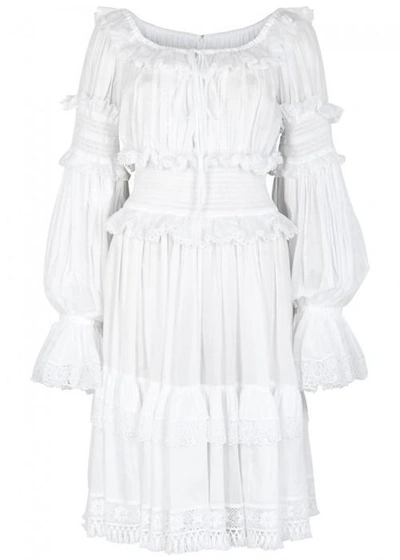 Dolce & Gabbana Off-the-shoulder Poplin Dress In White
