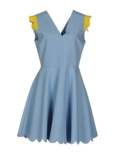 Msgm Evening Dress In Sky Blue