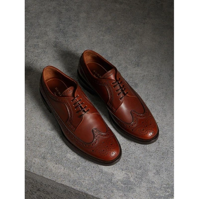 Burberry Leather Derby Brogues In Brown