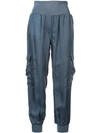 Cinq À Sept Tous Les Jours Giles Satin Jogger Pants In Peacock Blue