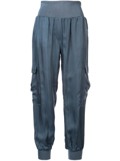 Cinq À Sept Tous Les Jours Giles Satin Jogger Pants In Onyx