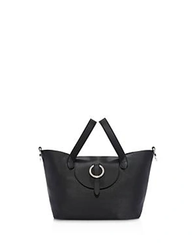 Meli Melo Rose Thela Leather Satchel In Black/silver
