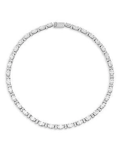 Adriana Orsini Faceted Cubic Zirconia Necklace In Silver