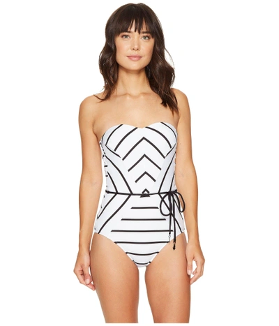 Seafolly Castaway Stripe Bandeau Maillot One-piece In White | ModeSens