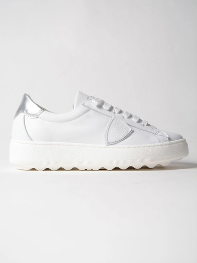 Philippe Model White-silver Madeleine Leather Sneakers
