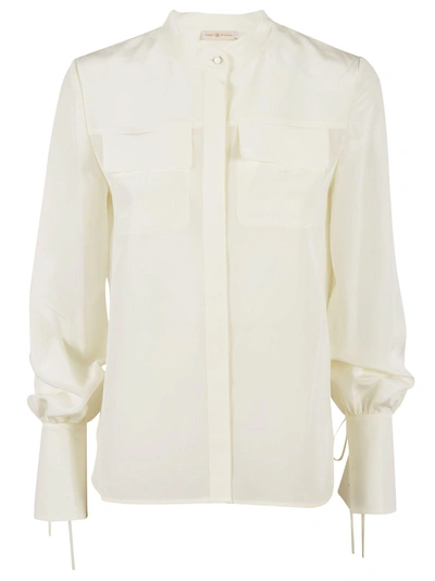 Tory Burch Concealed Fastening Blouse In Bianco