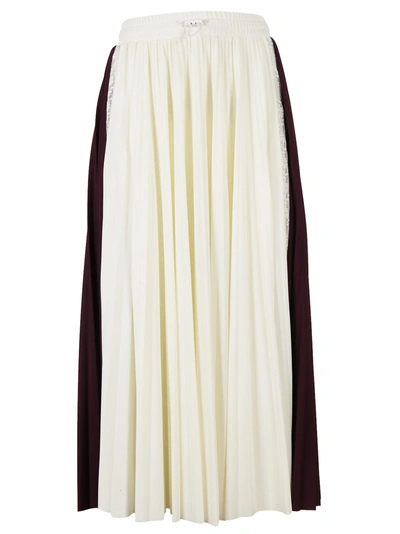 Valentino Pleaded Midi Skirt In White