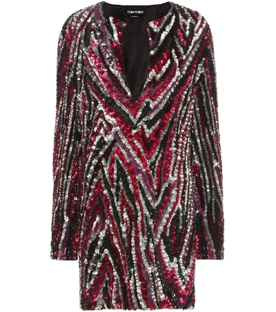 Tom Ford Sequin-embellished Mini Dress In Metallic