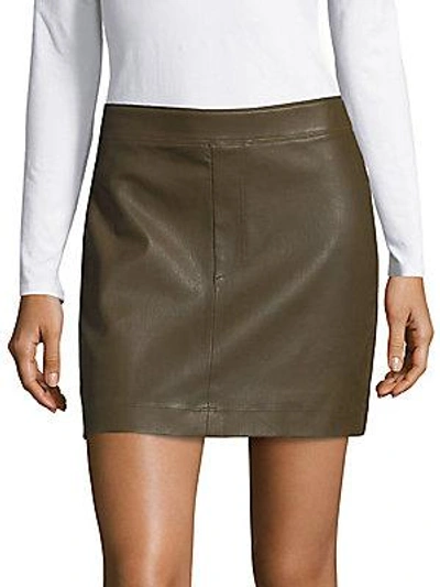 Helmut Lang Leather Mini Skirt In Willow