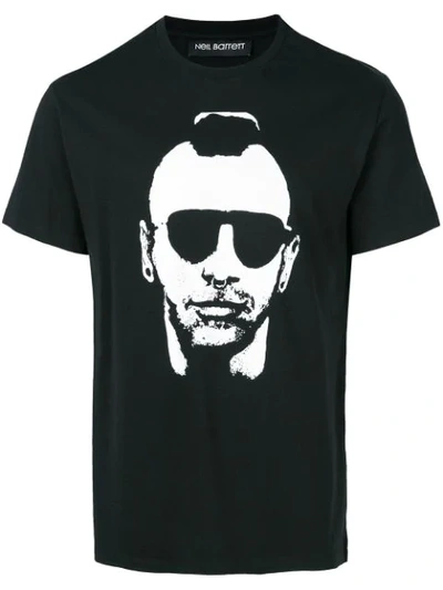 Neil Barrett Printed Cotton Jersey T-shirt In Black