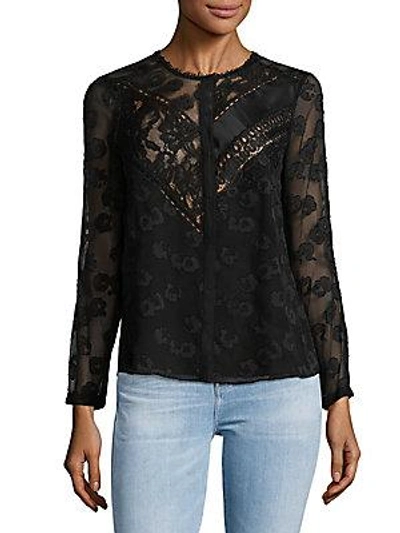 Rebecca Taylor Zigzag Lace Top In Ballet