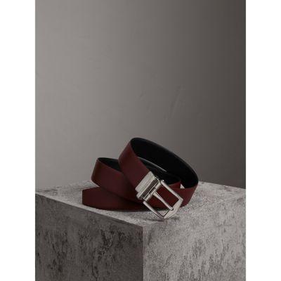 burgundy burberry belt