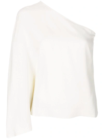Theory One Shoulder Blouse In White
