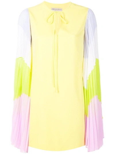 Emilio Pucci Contrast-sleeves Dress In Yellow
