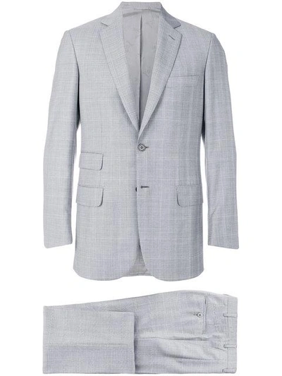 Brioni Plaid Loose Fit Suit - Grey