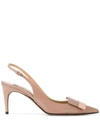 Sergio Rossi Sr1 Sling Back Sandals In Neutrals