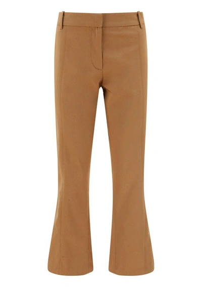Marni Cropped-leg Bootcut Trousers In Brown