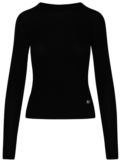 Dolce & Gabbana Logo Plaque Knitted Jumper In Black