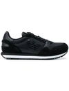 Emporio Armani Mesh Panel Sneakers In Black