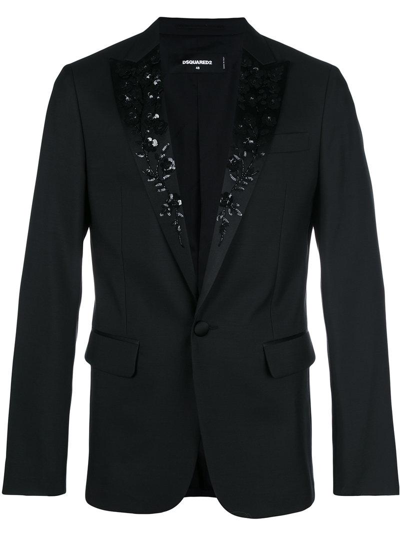 Dsquared2 Embroidered Floral Tuxedo Jacket | ModeSens