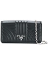 Prada Black Quilted Wallet Chain Bag