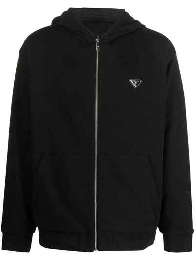 Prada Reversible Hooded Jacket In Black