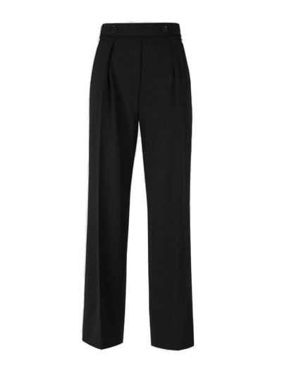 Proenza Schouler Pleated Wool-blend Straight-leg Suit Trousers In Black