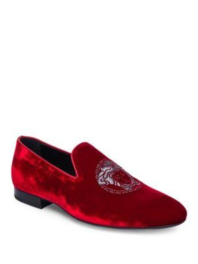 Red Velvet Loafers Versace Loafers Red Versace Classic Velvet - Main Image