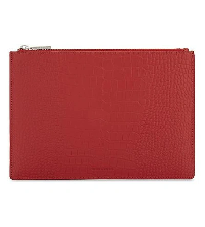 Whistles Croc-embossed Rivington Clutch Bag In Red