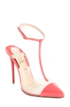 Christian Louboutin Nosy T-strap Red Sole Pump In Flamenco