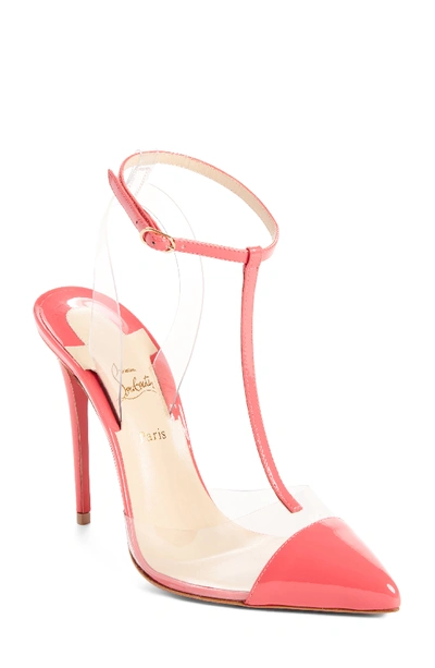 Christian Louboutin Nosy T-strap Red Sole Pump In Flamenco
