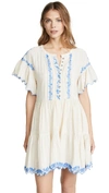 Free People Santiago Embroidered Mini Dress In Ivory
