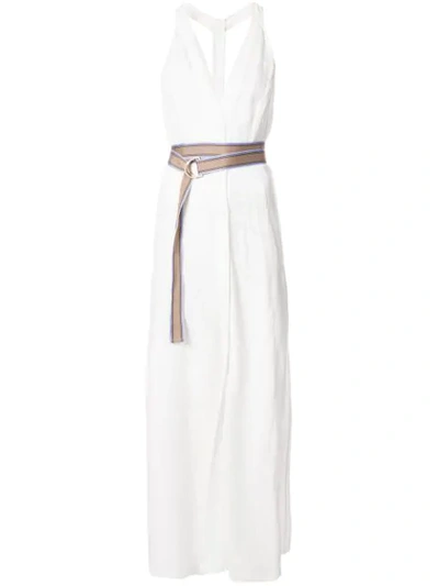 Diane Von Furstenberg Button Front Maxi Dress In White