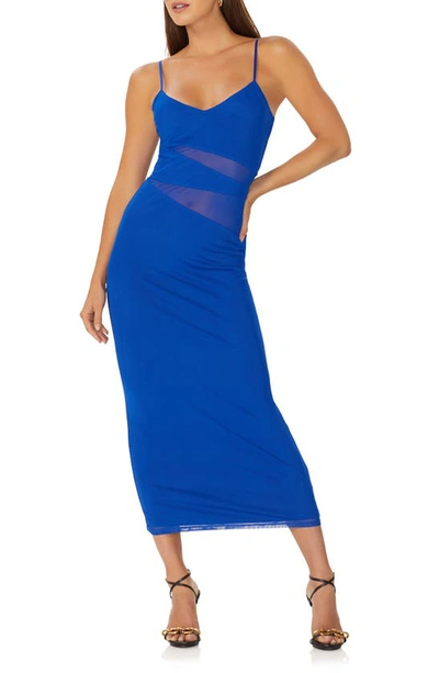 Afrm Benassi Midi Dress In Cobalt Blue
