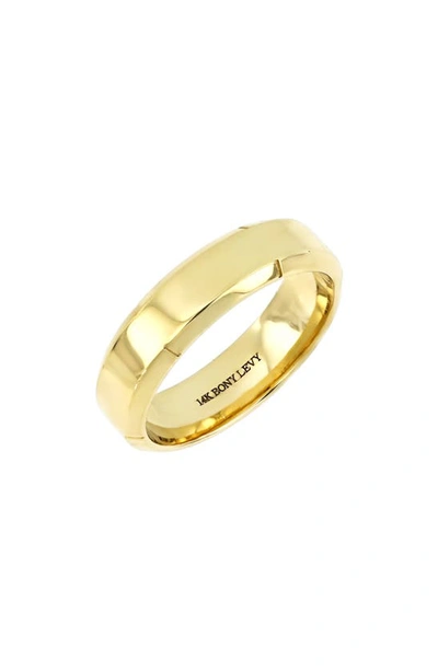 Bony Levy 14k Gold Beveled Band In 14k Yellow Gold