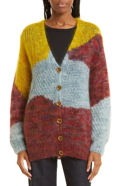 Ulla Johnson Agneta Color-block Mohair-blend Cardigan In Multi