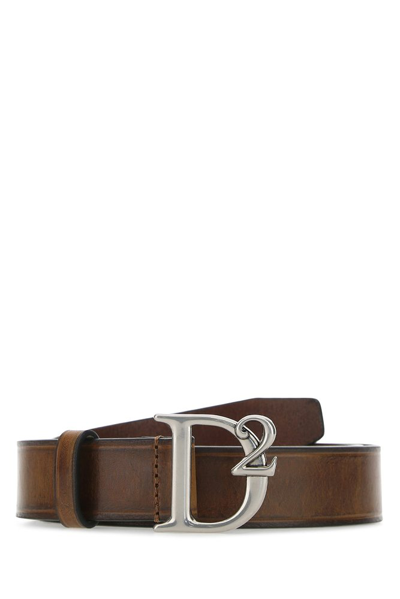 Dsquared2 Logo Plaque Buckle In Brown